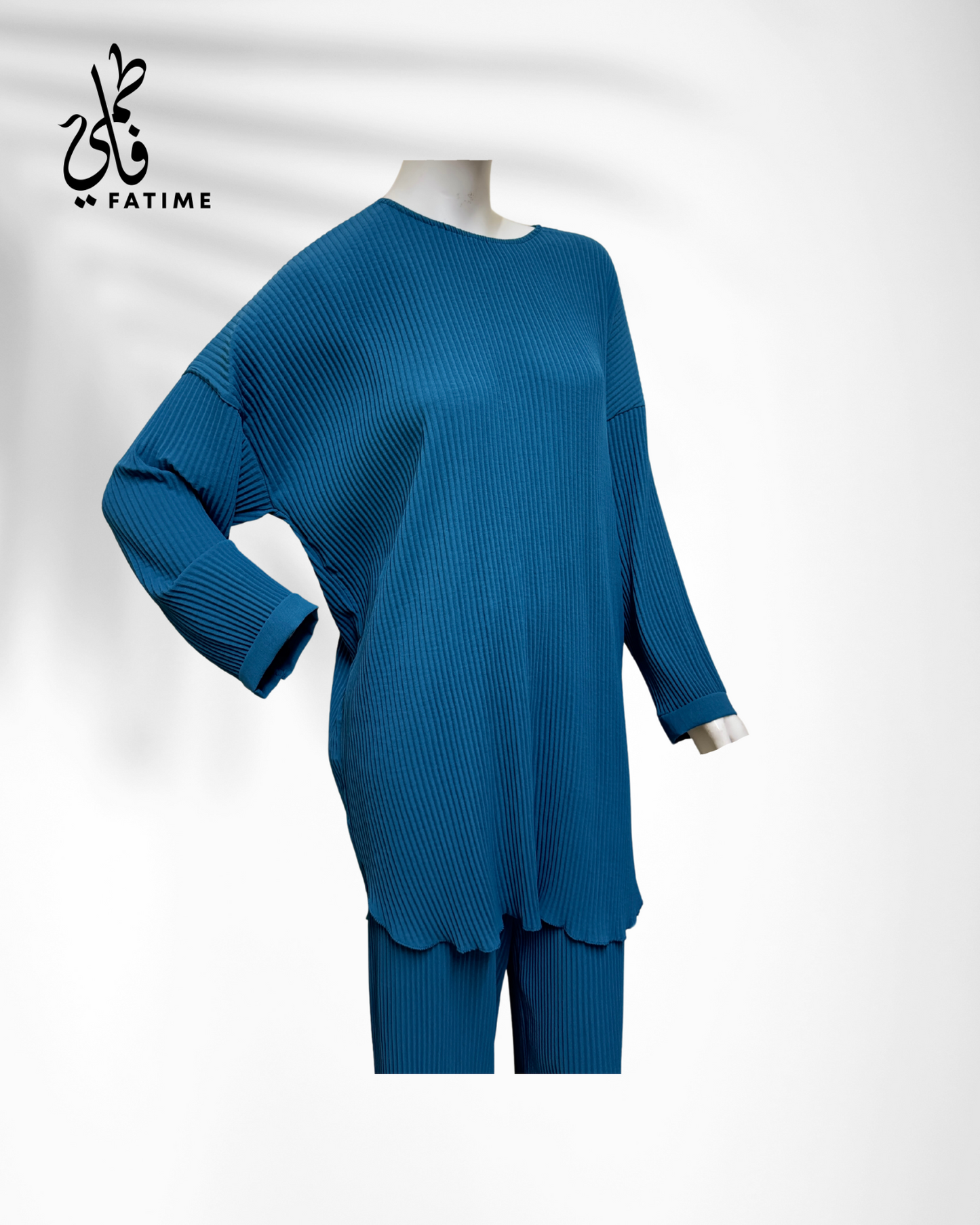 Elegant Blue Two-Piece Abaya Set