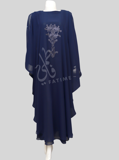 Indigo Blue chiffon Abaya