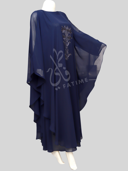 Indigo Blue chiffon Abaya