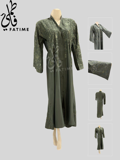 Embroidery Abaya Green Sage