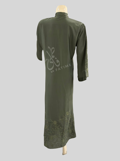 Embroidery Abaya Green Sage