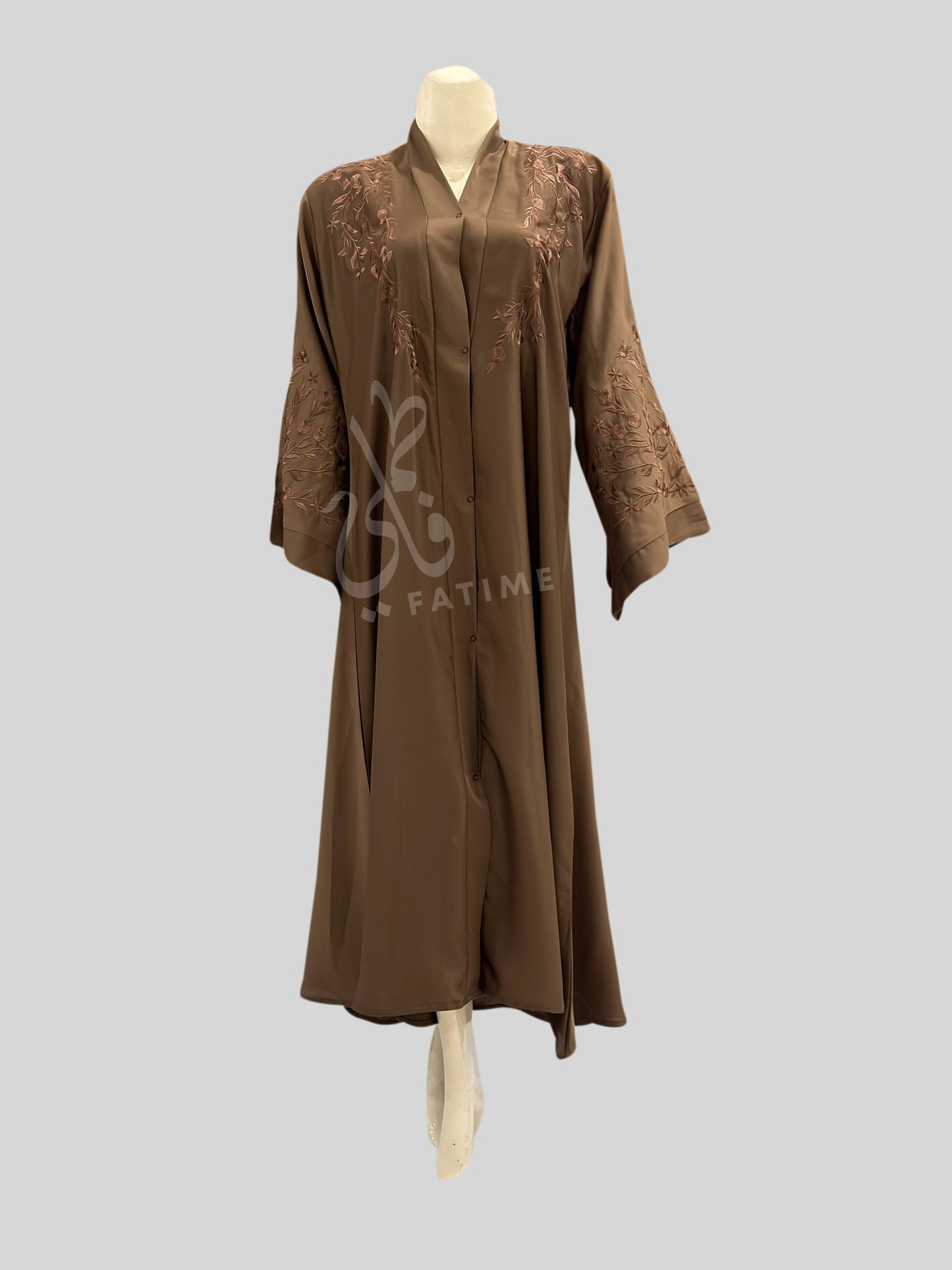 Embroidery Abaya Brown Towny