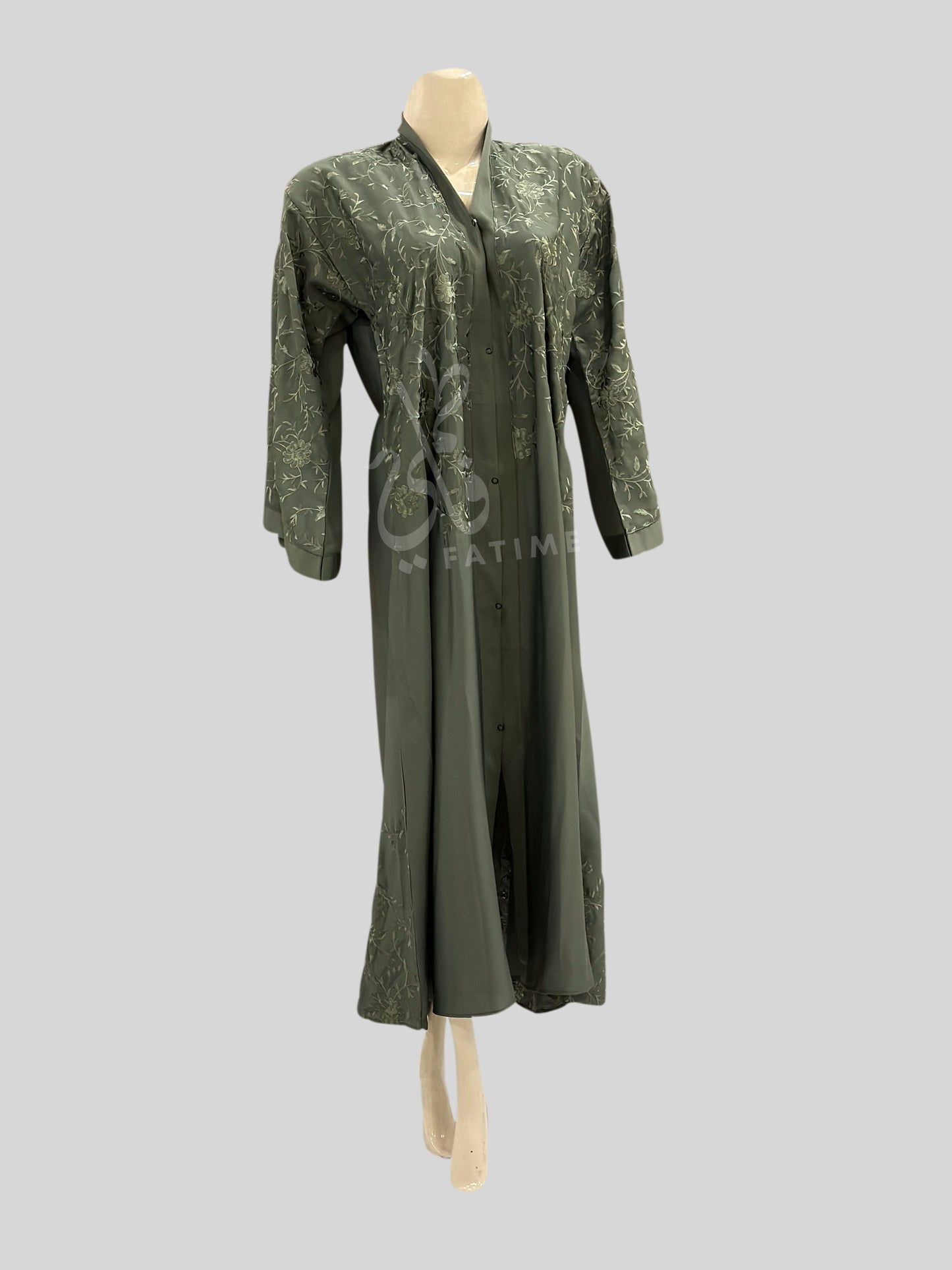 Embroidery Abaya Green Sage